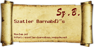Szatler Barnabás névjegykártya