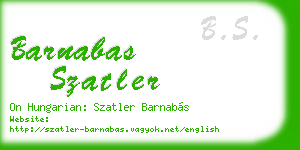 barnabas szatler business card